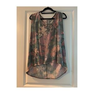 Free People Burnout Floral Tank LG yoga gym